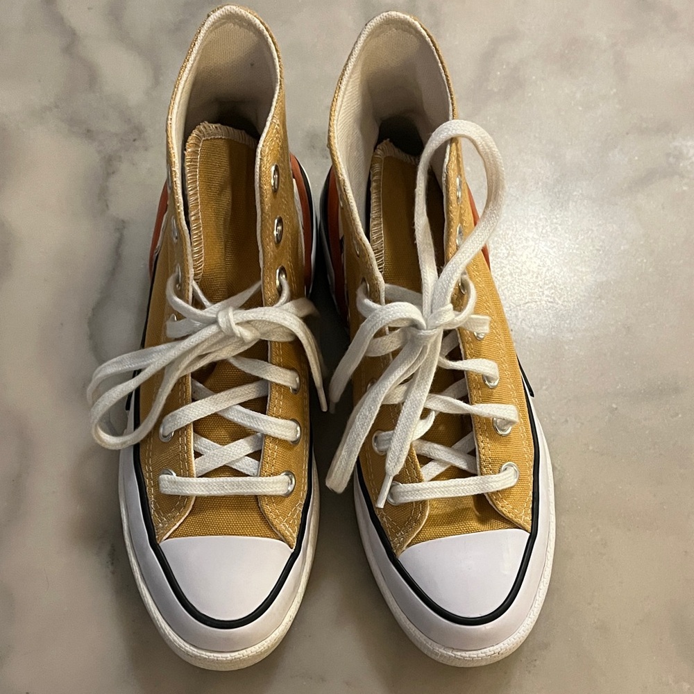 Converse CPX70 Classic Platform Mustard High-Top Sneakers - Picture 4 of 9
